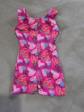 Active USA Pink Multi-Color Girls Dance Unitard